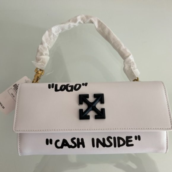 OFF-WHITE Jitney Arrow Logo Flap Wallet on Chain - Picture 2 of 7